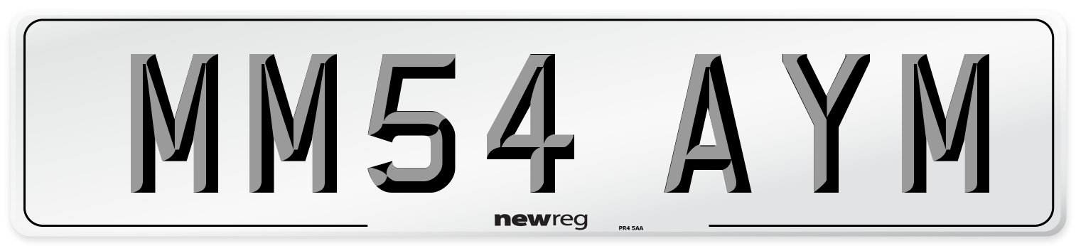 MM54 AYM Number Plate from New Reg